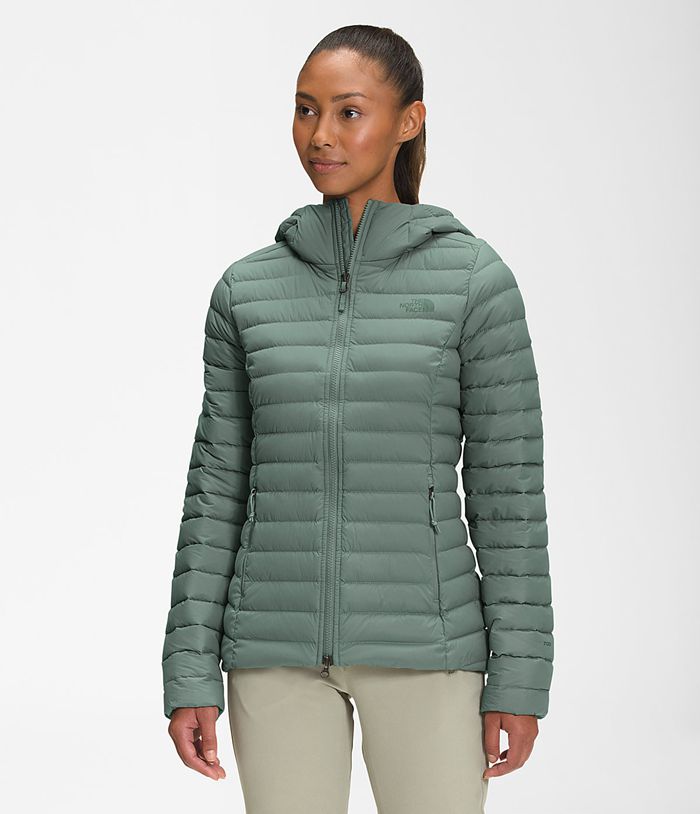 Plumifero The North Face Mujer Stretch Sudadera Con Capucha - Colombia JHAUVD905 - Verde